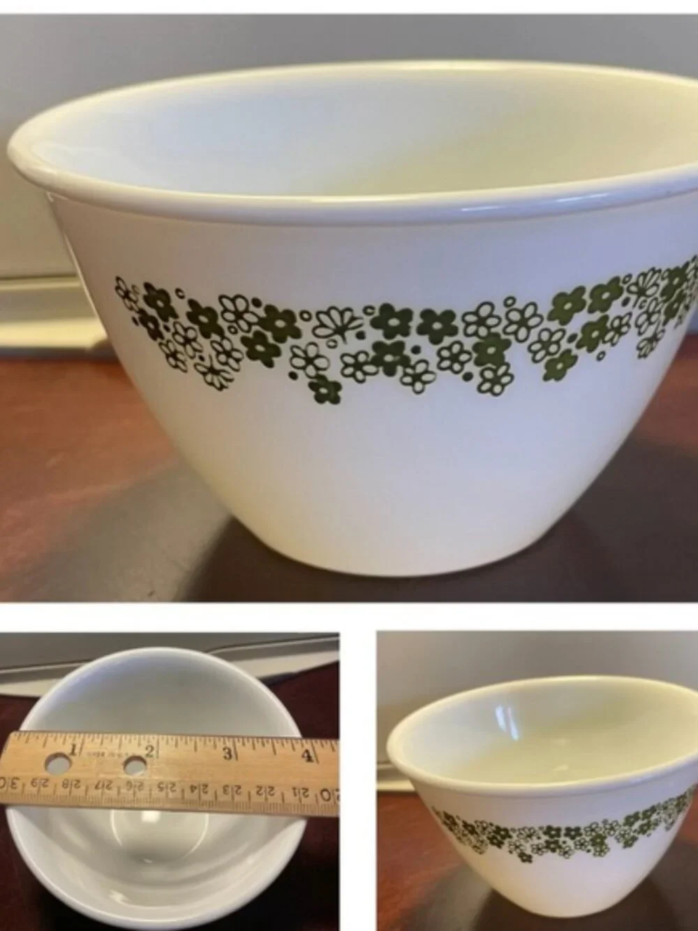 Corelle Spring Blossom Sugar, Creamer, and Saucers Set - Green Floral Border